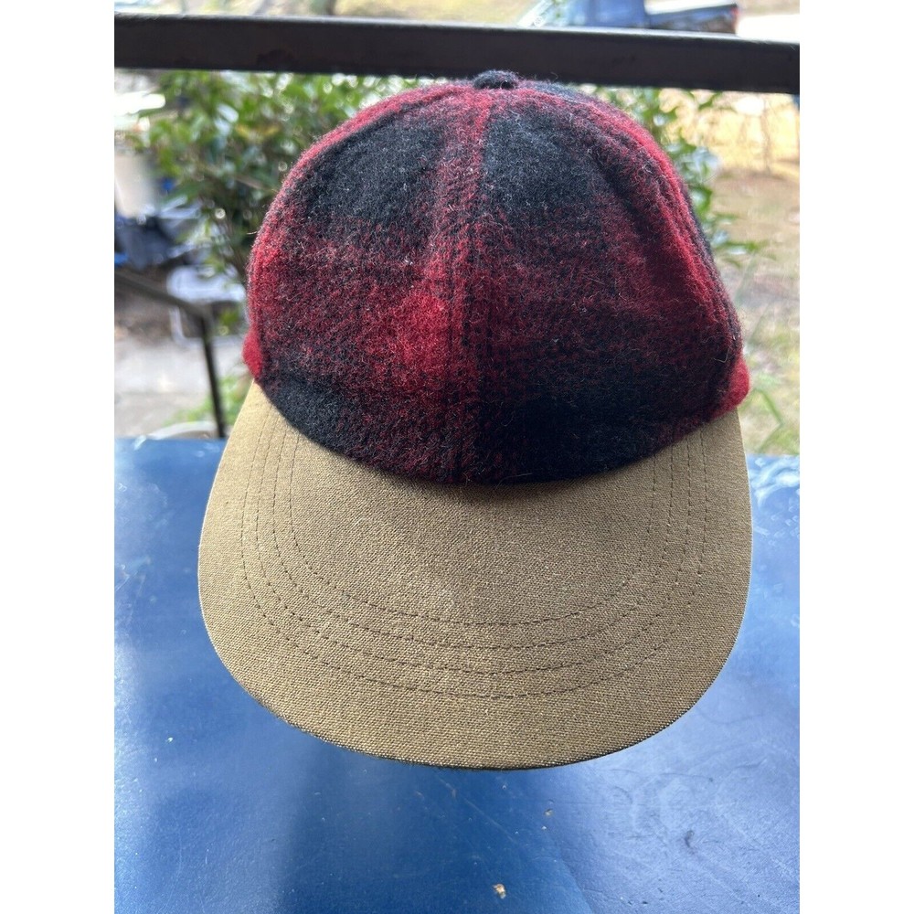 Vintage Britches Buffalo Plaid Red Wool Hunting Logging Trapper Hat Cap